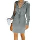 thumbnail image 2 of Vestido con capucha para mujer,Sudadera con capucha de manga larga Vestido de manga larga Vestido con cuello en V con capucha Rendimiento lleno de energía, 2 of 5