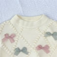 thumbnail image 4 of Delliss Toddler Baby Girls Fall Outfits Long Sleeve Knitted Bowknot Sweater Tops Pleated Mini Skirt Set Autumn Winter Clothes Set 3-8 Years, 4 of 6