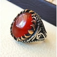 thumbnail image 7 of Red Onyx Mens Ring, Natural Red Onyx Gents Ring, December, Silver Jewelry, 925 Silver Ring, Birthday Gift, Heavy Mens Ring, Arabic Design, Ottoman Style Ring, Christmas, Turkey Mens Signet Ring, 7 of 7