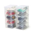 thumbnail image 4 of Candy Color Transparent Plastic Shoe Storage Box Stackable Organizer Case 2pcs (White), 4 of 4