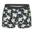 thumbnail image 4 of Goofa Lilies Flowers Printed Men's Boxer Briefs Underwear, Moisture-Wicking Underwear, Trunk,Soft and Breathable Cotton Underwear-Small, 4 of 9