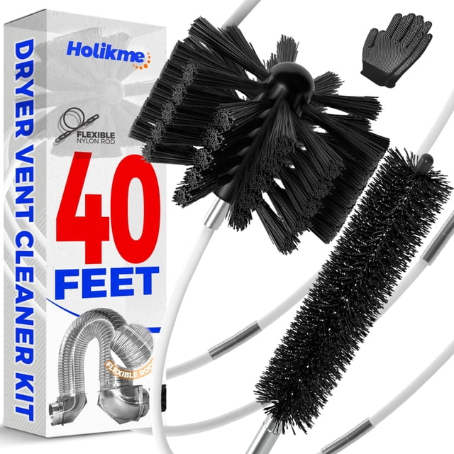 Kit limpiador de ventilación para secadora Holikme, cepillo flexible para pelusa de 12 m