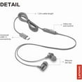 thumbnail image 6 of Lenovo In-Ear Earbuds Wired Headphone with USB Type C, Gray, 6 of 7
