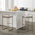 thumbnail image 4 of Crosley Tabourets de Bar Harlowe en Velours/acier Moderne, Gris (Ensemble de 2), 4 of 5