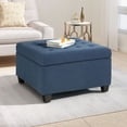 thumbnail image 2 of S-HOME Functional Upholstered Tufted Fabric Storage Ottoman in Soft Ideal for Home Organization and Comfort, 2 of 8