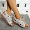 thumbnail image 4 of Willtoo Wedge Sandals for Women Dressy Comfortable Walking Summer Low Platform Ankle Strap Open Toe Casual Dressy Women Flat Sandal, 4 of 8
