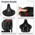 thumbnail image 4 of Oversized Bike Seat with Backrest, Breathable Bicycle Saddle with Back Support, Wide Bike Padded PU Cushion Saddle, Universal Saddle Replacement for Tricycle, Height Adjustable, 4 of 6