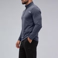 thumbnail image 5 of Bjutir Fall Shirts For Men Long Sleeve Solid Color Half Zip Muscle Shirts Soft Sports Workout Clothes Size M-Xxxxxl Grey, 5 of 6