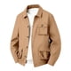 thumbnail image 1 of pstuiky camisas de hombre de manga larga, Abrigo informal de manga larga con cuello vuelto y cremallera para hombre, color liso, a la moda Tops casuales para hombres xxxl, 1 of 3