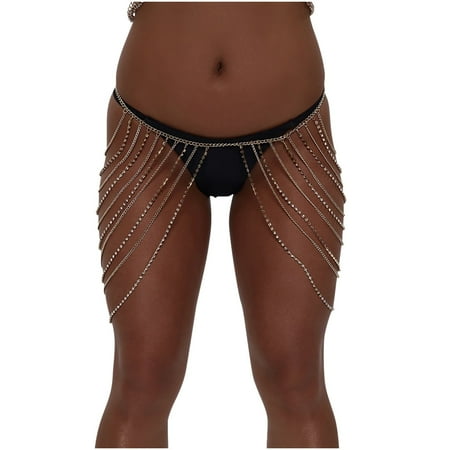 TIHLMK G String Thongs for Women Pack Seamless Panties Sales Women Jewelry Metal Waist Body Chain Belt Lower Back Chain T-String Thong Gifts for Women Silver Underwear