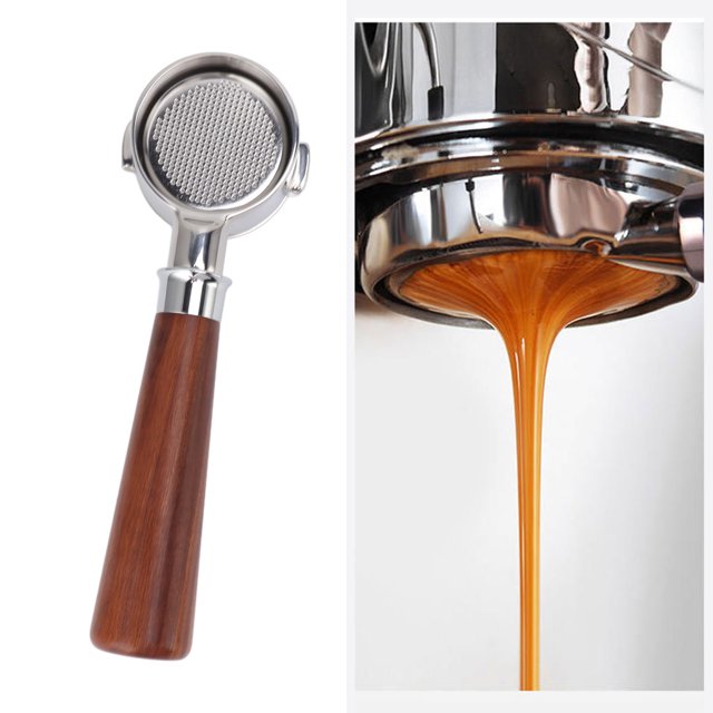 51mm Bottomless Portafilter 51mm Portafilter 2 Ear Stainless Steel Portafilter Coffee Bottomless Portafilter Replacement for EC0310 Coffee Machine Maker 51mm 2 Ear Portafilter
