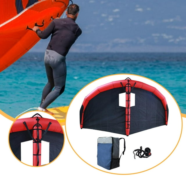 Cometa inflable de para windsurf, accesorio portátil, válvula de liberación rápida, mango ergonómico con ventana transparente, vela de windsurf. 5 metros cuadrados