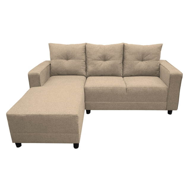 Sala Esquinera El Bazar Store Demeter Beige 210x160 cm Tela Lino Nacional Modular Love seat chaise
