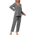 thumbnail image 3 of Anygrew Women's Pajamas Set Long Sleeve Shirts and Long Pants 2 Piece Pjs Sleepwear with Pockets, 3 of 8