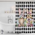 thumbnail image 3 of Easter Gnomes Shower Curtain, Waterproof Shower Curtains for Bathroom, Eggs Rabbit Ears Spring Daisy Buffalo Plaid Washable Fabric Bathtub Curtain Set Bath Decor with 12 Hooks 48"x72", 3 of 8