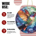 thumbnail image 3 of Round Christmas Ornament Xmas Keepsake Ceramic Ornaments Holiday Decorations for Tree Christmas Gift Ideas 2.95in - A Vividly Colored Hummingbird in Mid - Air, 3 of 6