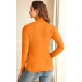 thumbnail image 4 of XINQIHANG Women Turtleneck Tops Long Sleeve Fine-Ribbed Lightweight Stretch Base Layer Shirts, 4 of 4