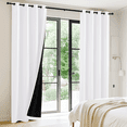 thumbnail image 6 of NICETOWN 100% Blackout Window Curtain Panels, White, 2 Pieces, 84 inches Drop Thermal Insulated Grommet Draperies, 52" Wide, Heat and Full Light Blocking Drapes with Black Liner for Nursery, 6 of 12