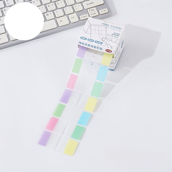 Pull Out Index Tabs, Pearl Finish Writable Sticky Notes, Organizer Labels for Office, Planner & Books, 1 Pack