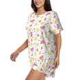 thumbnail image 2 of Rocae Tropical Fruit for Two Piece Sleepwear Pajamas Sets for Women Soft Short-Sleeved Pjs with Lounge Shorts 4X-Large, 2 of 9