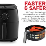 Dash Tasti-Crisp Air Fryer, 2.6 qt, Black - Auto Shut off, Non-Stick Fry Basket