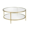 thumbnail image 3 of Evelyn&Zoe Sivil 36" Wide Round Coffee Table with Glass Top, Brass, 3 of 7