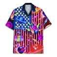 thumbnail image 3 of Neon American Flag Bowling Hawaiian Shirt For Men Patriotic Independence Day Mens Hawaiian Shirts Short Sleeve Button Down, 3 of 7
