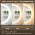 thumbnail image 3 of Keonjinn 32 inch Round LED Bathroom Mirror with Front Lights 3000K/4500K/6000K Large Lighted Vanity Mirror Circle Mirror with Lights Dimmable Modern Wall Mounted LED Anti-Fog Makeup Mirror, 3 of 8