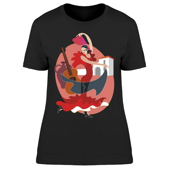 Flamenco Dancer Guitar City T-Shirt Women -Image by Shutterstock, Female Large
