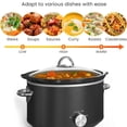 thumbnail image 3 of Small Slow Cooker 4QT, Mini Food Warmer with 3 Heating Settings, Removable Ceramic Pot, Dishwasher  Glass Lid, Stainless Steel, 3 of 6