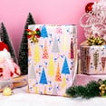 thumbnail image 7 of HOMERAL Christmas Wrapping Paper Roll - Pink Gift Wrap with Christmas Trees, Branches, Snowflakes - Perfect for Christmas - 17 Inch X 33 Feet, 7 of 7