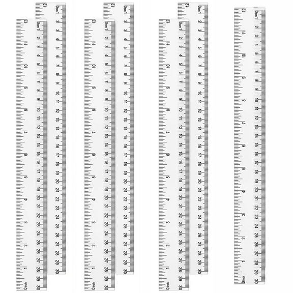 Clear Plastic Rulers,Bexikou 7 Pcs 12 Inch Straight Ruler,Plastic Measuring Tool for Office