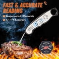 thumbnail image 3 of Instant Read Meat Thermometer for Cooking, Fast & Precise Digital Food Thermometer with Backlight, Magnet, Calibration, and Foldable Probe for Deep Fry, BBQ, Grill and Roast Turkey(Black), 3 of 6