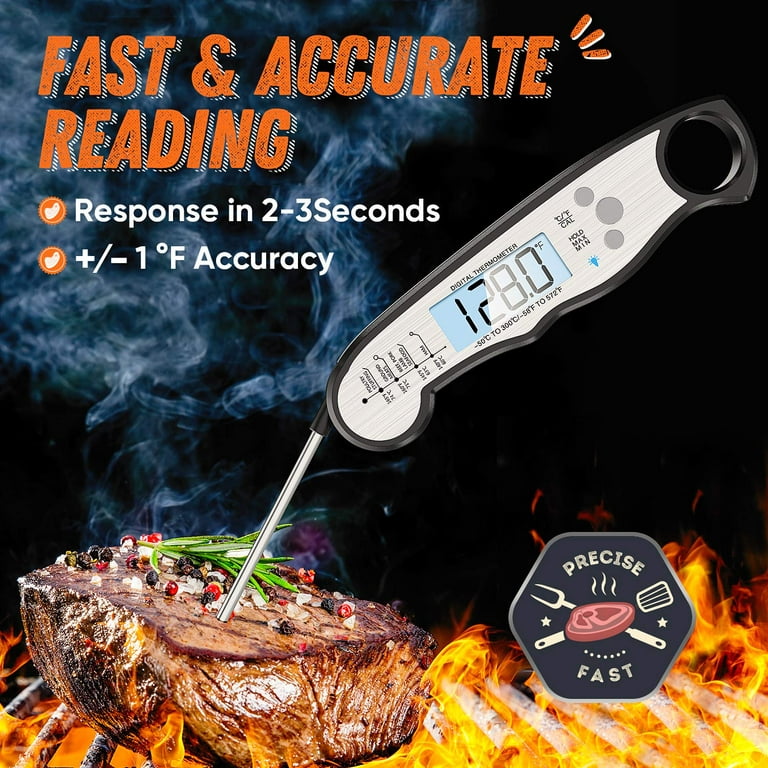 Saferell Instant Read Meat Thermometer for Cooking, Fast & Precise Digital  Food Thermometer with Backlight, Magnet, Calibration, and Foldable Probe