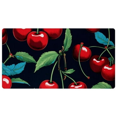 Red Cherries Kitchen Mat,Cushioned Anti Fatigue Waterproof Kitchen Rug, Non Slip Comfort Standing Mat Kitchen Rug for Kitchen Decor Sink Office,15.7"x29.5"
