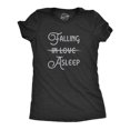thumbnail image 1 of Womens Falling Asleep T Shirt Funny Napping Sleepy Lazy Joke Tee For Ladies (Heather Black - ASLEEP) - S, 1 of 3