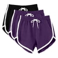 thumbnail image 2 of Atogsazn Mens 3PC Athletic Shorts Casual Jogger Running Gym Short Pants Casual Dolphin Shorts Clothes Summer 08-Purple S Fashion, 2 of 7