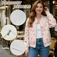 thumbnail image 6 of DISNIMO Floral Printed Women Sweatshirts No Hood Jackets Long Sleeve Outwear Zip Up Sweatshirt Jacket for Fall Winter, 3XL, 6 of 7