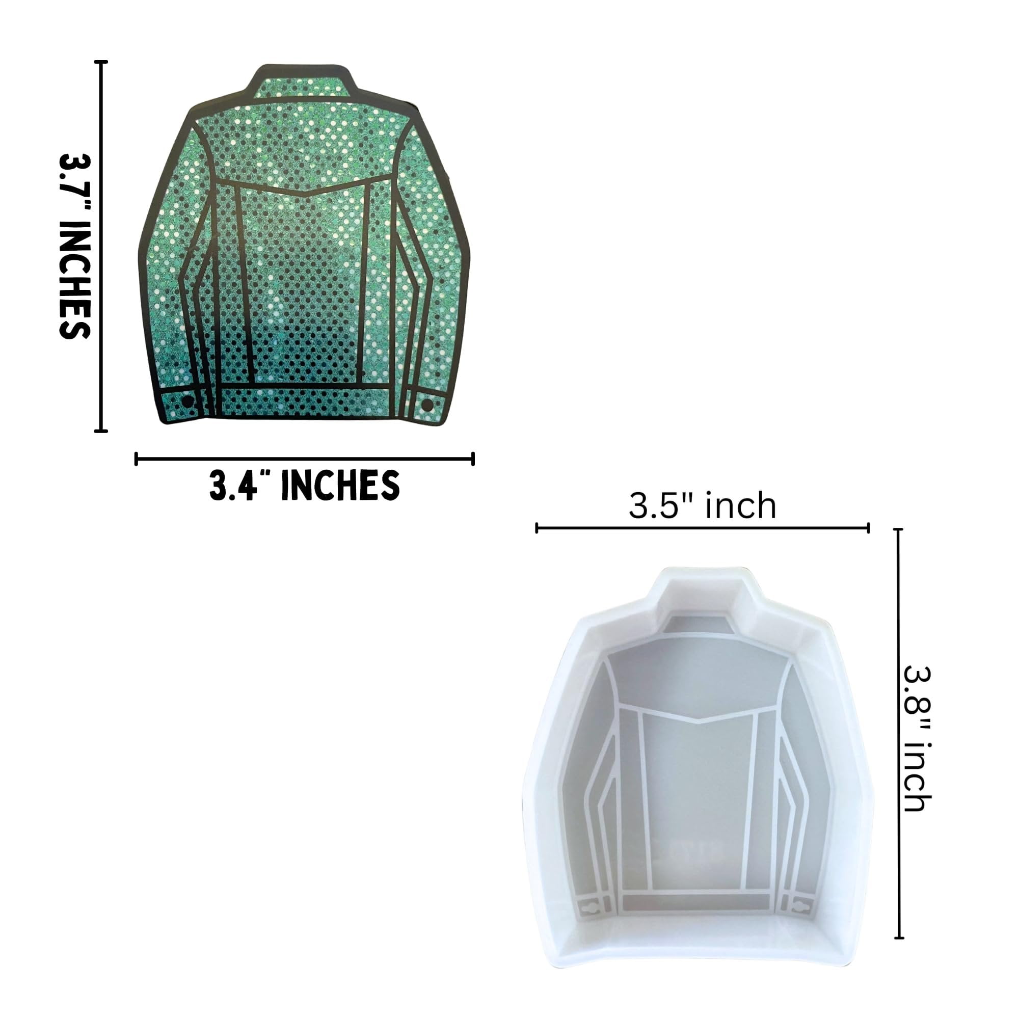 Jean Denim Jacket Car Freshie Cardstock Cutouts 3.2 x 3.8 inch  12 pk MIXED Designs Trendy Cute for Scented Aroma Bead Bake Oven Safe Fits Country Fringe Silicone Mold Cardstock + Silicone Mold