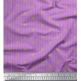 thumbnail image 1 of Soimoi Modal Satin Fabric Leaves,Flower Bud & Stripe Printed Fabric 1 Yard 42 Inch Wide, 1 of 3