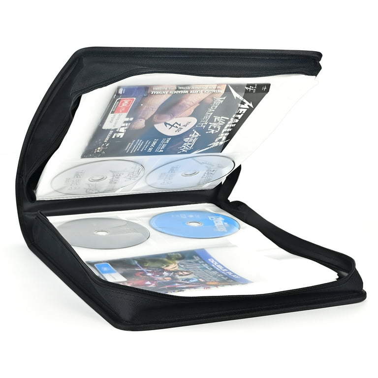 Large 160 Capacity CD/DVD Carry Case: Nylon Storage Holder Binder