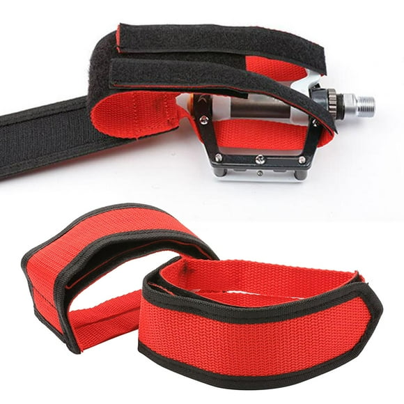 Correa de pedal, ajustable, fija, pinzas para los del pie, correas para , de montaña, libre, adultos, niños rojo