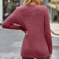 thumbnail image 6 of Annhoo Womens Long Sleeve Shirts Fall Knit Button V Neck Tops Casual Comfy Sweater Tees Going out Blouses, 6 of 6