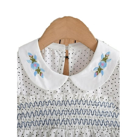 

Cute Polka Dot Peter Pan Collar A Line Short Sleeve White Baby Dresses (Baby s)