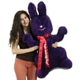 thumbnail image 3 of Personalized Giant Stuffed Purple Bunny 42 Inch Soft American Made Plush Rabbit Made in USA America, 3 of 5