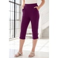 thumbnail image 4 of Roaman's Women's Plus Size Petite Plus Size Soft Knit Relaxed Pull-On Capri Pant, 4 of 6
