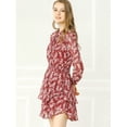 thumbnail image 3 of INSPIRE CHIC Robe en Mousseline à Taille Smockée à Imprimé Floral Vintage pour Femme, 3 of 4