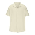 thumbnail image 4 of Men's Short Sleeve Linen Cuban Shirt Lightweight Button Down Guayabera Shirts Work Casual Turn-down Collar Shirts, 4 of 6