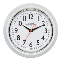 La Crosse Clock 9.61" Schoolhouse Analog Quartz Wall Clock, 404-3624W