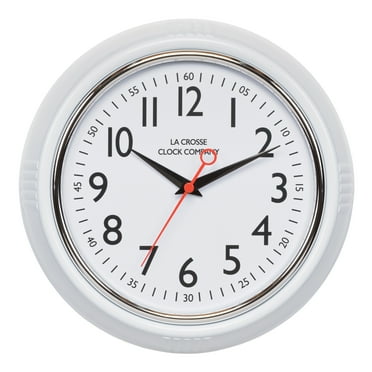 La Crosse Clock 9.61" Schoolhouse Analog Quartz Wall Clock, 404-3624W